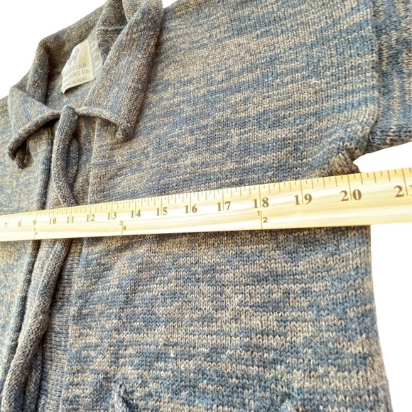 Peruvian Trading Co 100% Merino Wool Sweater Sz M Women Cardigan Marl Blue Gray - Picture 13 of 14